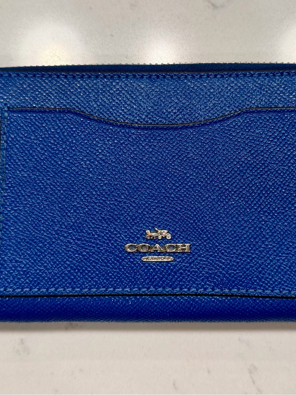Coach Royal Blue Leather Zip Around Wallet